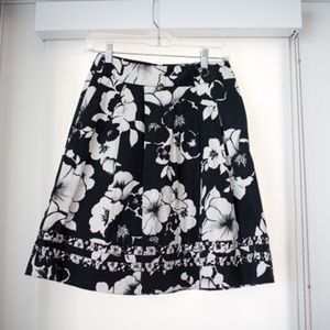 Black and white floral a line skirt from WHBM